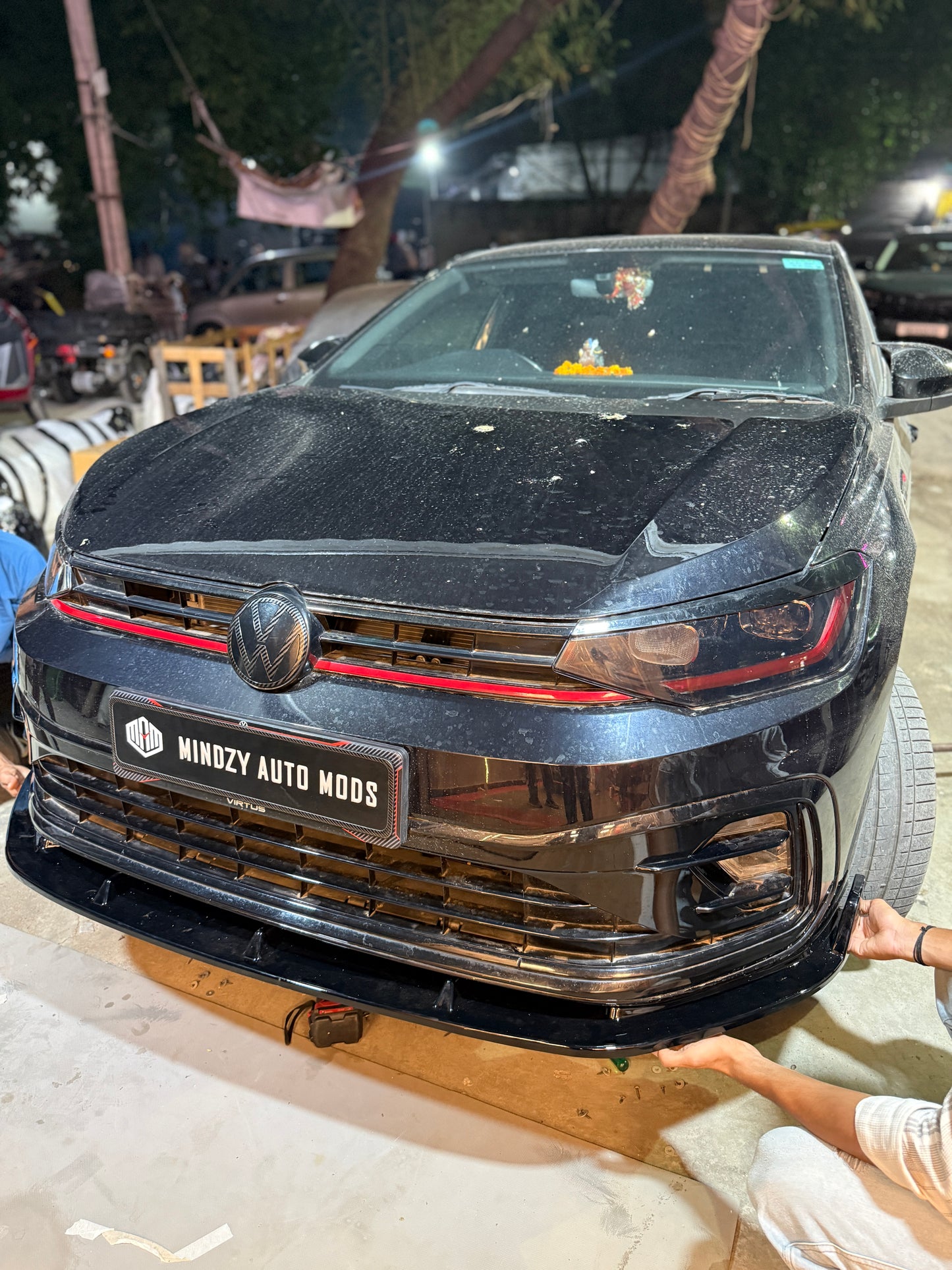 Volkswagen Virtus Single Piece Front Lip/Splitter | 3 Fin Design Version 2