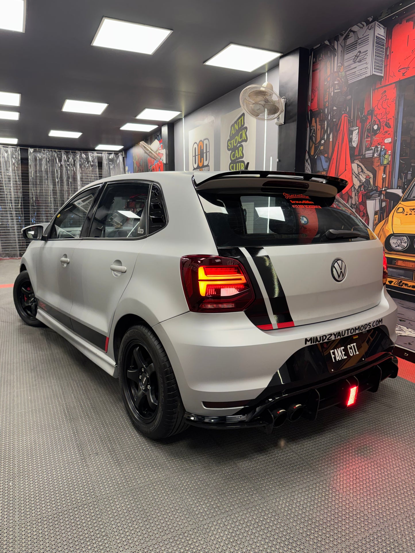 Volkswagen Polo (2010-22) Rear Cross Design 2 Fin ABS Spoiler
