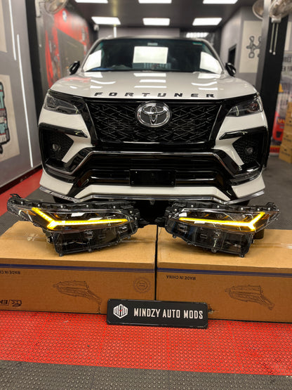Toyota Fortuner 2021+ Lambo Inspired LED Projector Head Light | Triple Projector Head Light