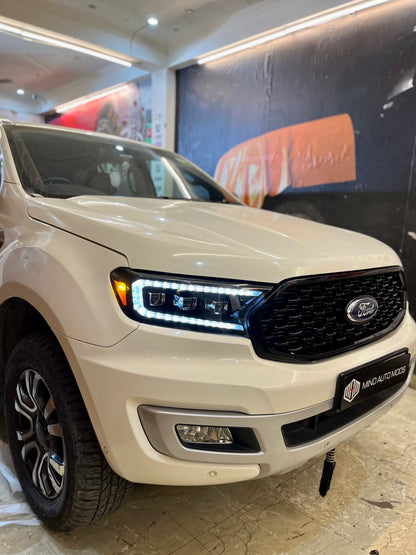 FORD ENDEAVOUR Aftermarket Tri Lens Full DRL Head Lamp