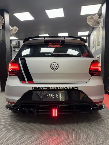 Volkswagen Polo Rear 6 Fin Diffuser with Integrated F1 Light