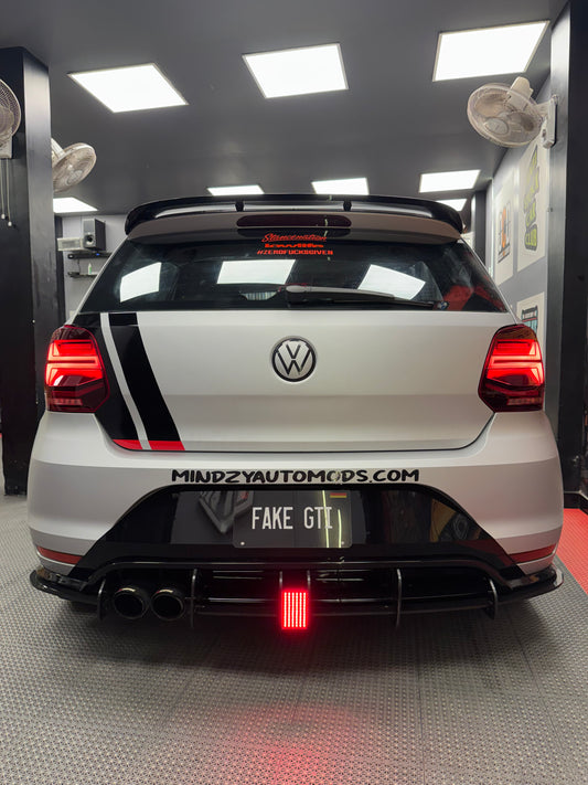 Volkswagen Polo Rear 6 Fin Diffuser with Integrated F1 Light
