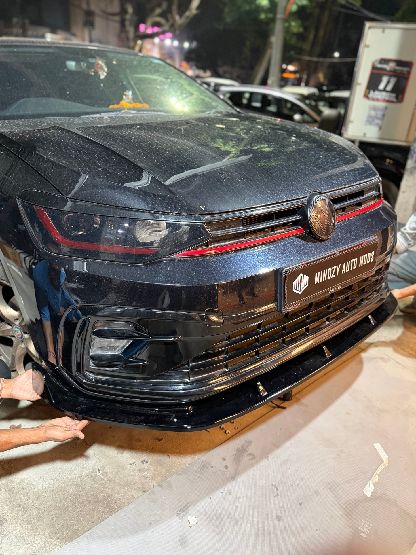 Volkswagen Virtus Single Piece Front Lip/Splitter | 3 Fin Design Version 2