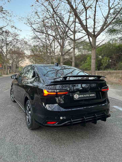 VW VIRTUS Aftermarket Rear 4 FIN Diffuser With Canards