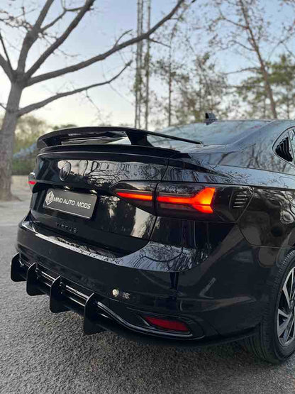 VW VIRTUS Aftermarket Rear 4 FIN Diffuser With Canards