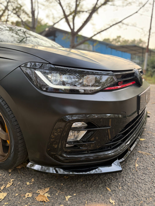 Volkswagen Virtus Fog Grill Cover Gloss Black ABS Quality