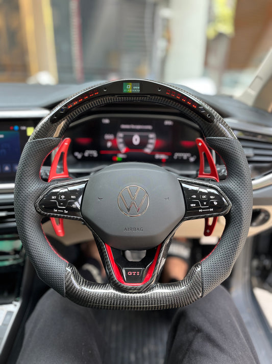 VW VIRTUS (MK8) Aftermarket (Original Carbon Fiber LED Steering Wheel)