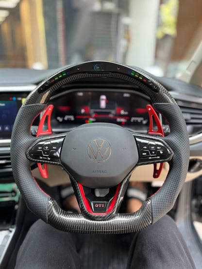 VW VIRTUS (MK8) Aftermarket (Original Carbon Fiber LED Steering Wheel)